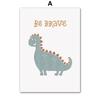 Sun Rainbow Dinosaur Octopus Education Alphabet Wall Art Canvas Painting Poster Print Nursery Wall Pictures Kids Room Decoration