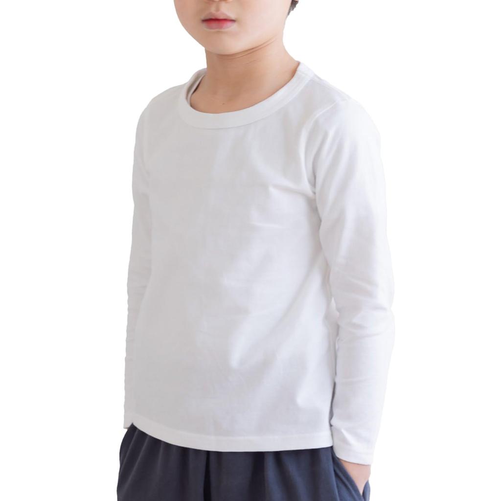 chil2 Long Sleeve Solid Boys and Baby Kids' T-Shirt, Color, Unisex, Girls, 100% Cotton, Clothes, Innerwear, 100cm, White, 14241281-100OW