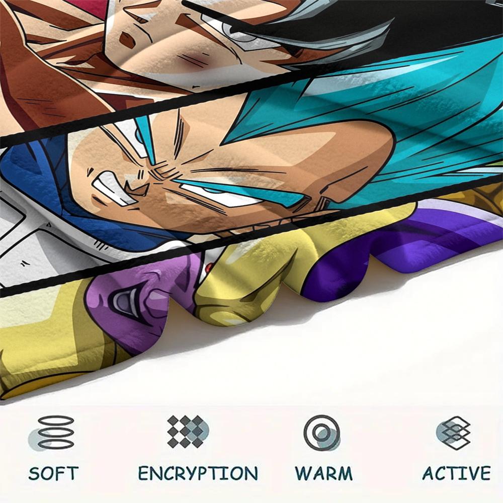 Anime Dragon Ball pattern Flannel Blanket, High quality Comfortable for All Seasons, Home Decor, Warmth and Comfort, Perfect for Gifts.