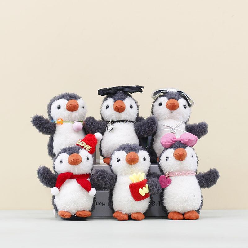 Penguin Stuffed Animal Keychain With Short Plush For Backpack Decor
