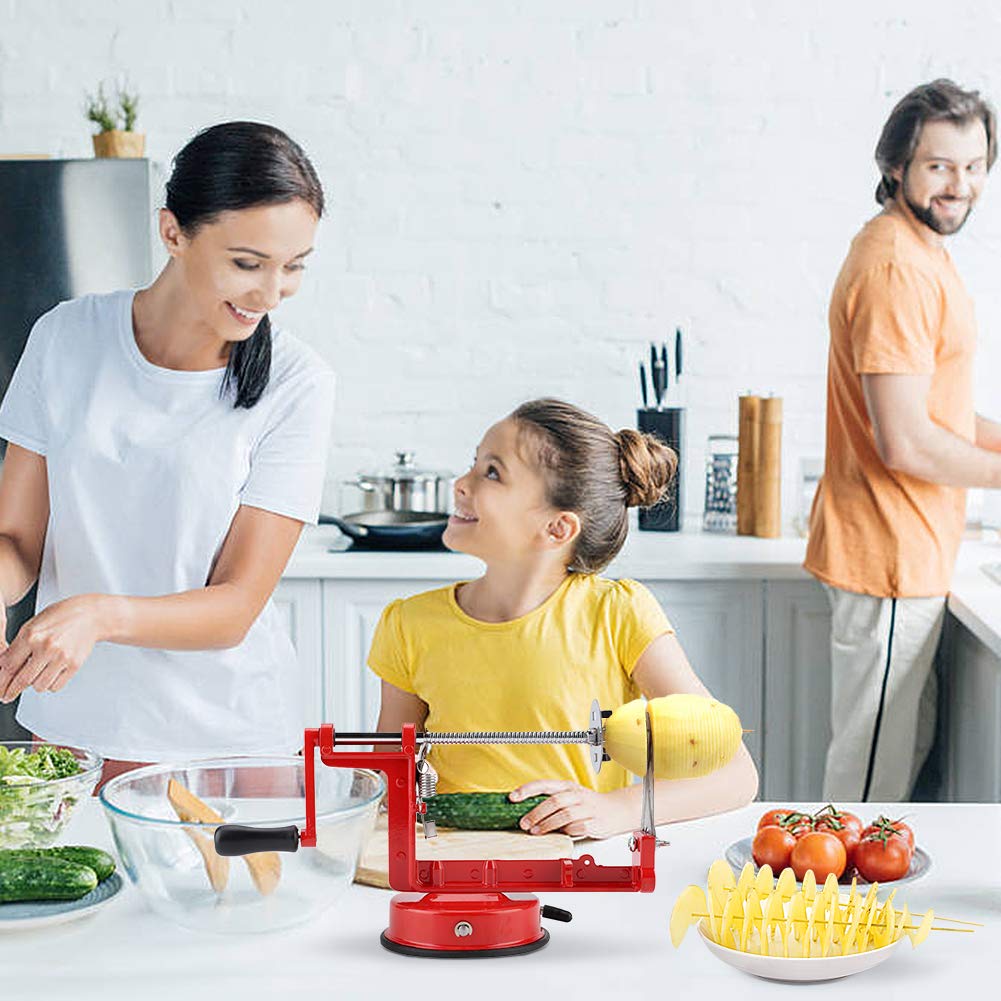Manual Spiral French Fry Cutter with Suction Base Vegetable Spiralizer Twisted Potato Apple Peeling Slicer Kitchen Gadgets