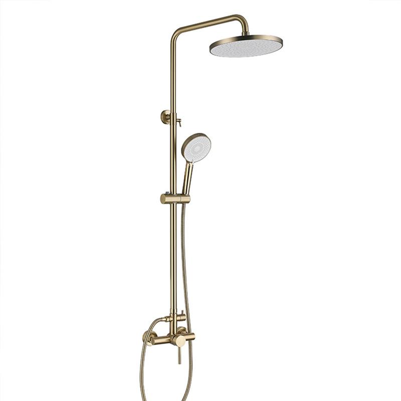 Tuqiu Brushed Gold Bathroom Shower Faucet Set  Bathroom Rainfall Shower Mixer Tap SUS304 Bathroom Shower Faucet Set