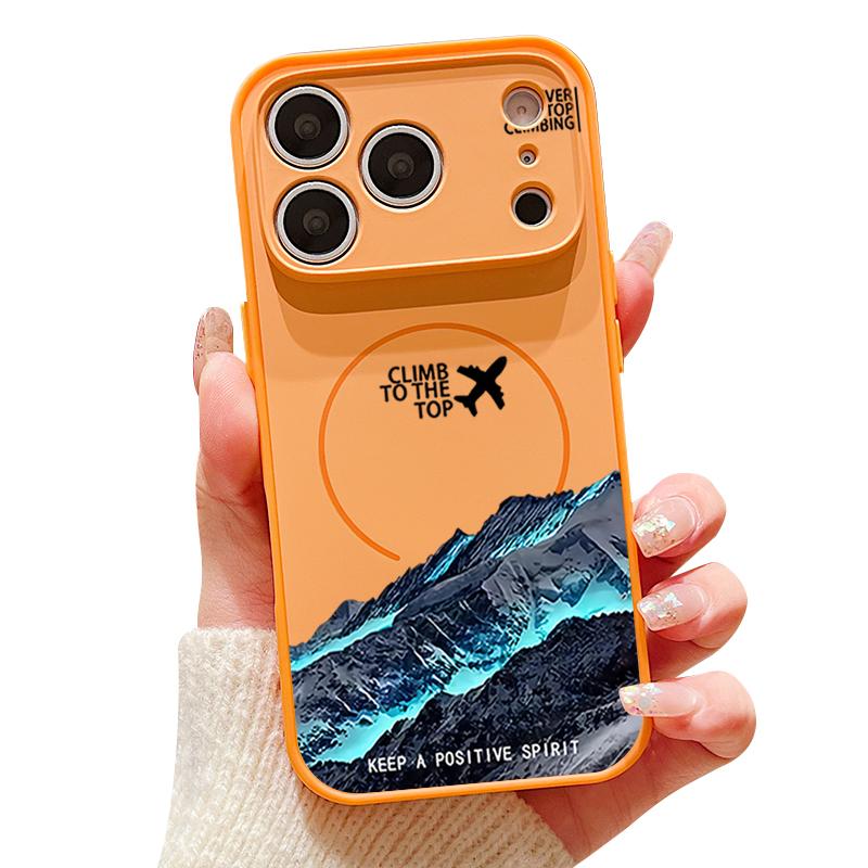 Airplane Landscape Pattern Case For iPhone 17 Pro Max Magnetic For Magsafe Skin Feeling Cover For iPhone 16 15 14 13 Pro Max