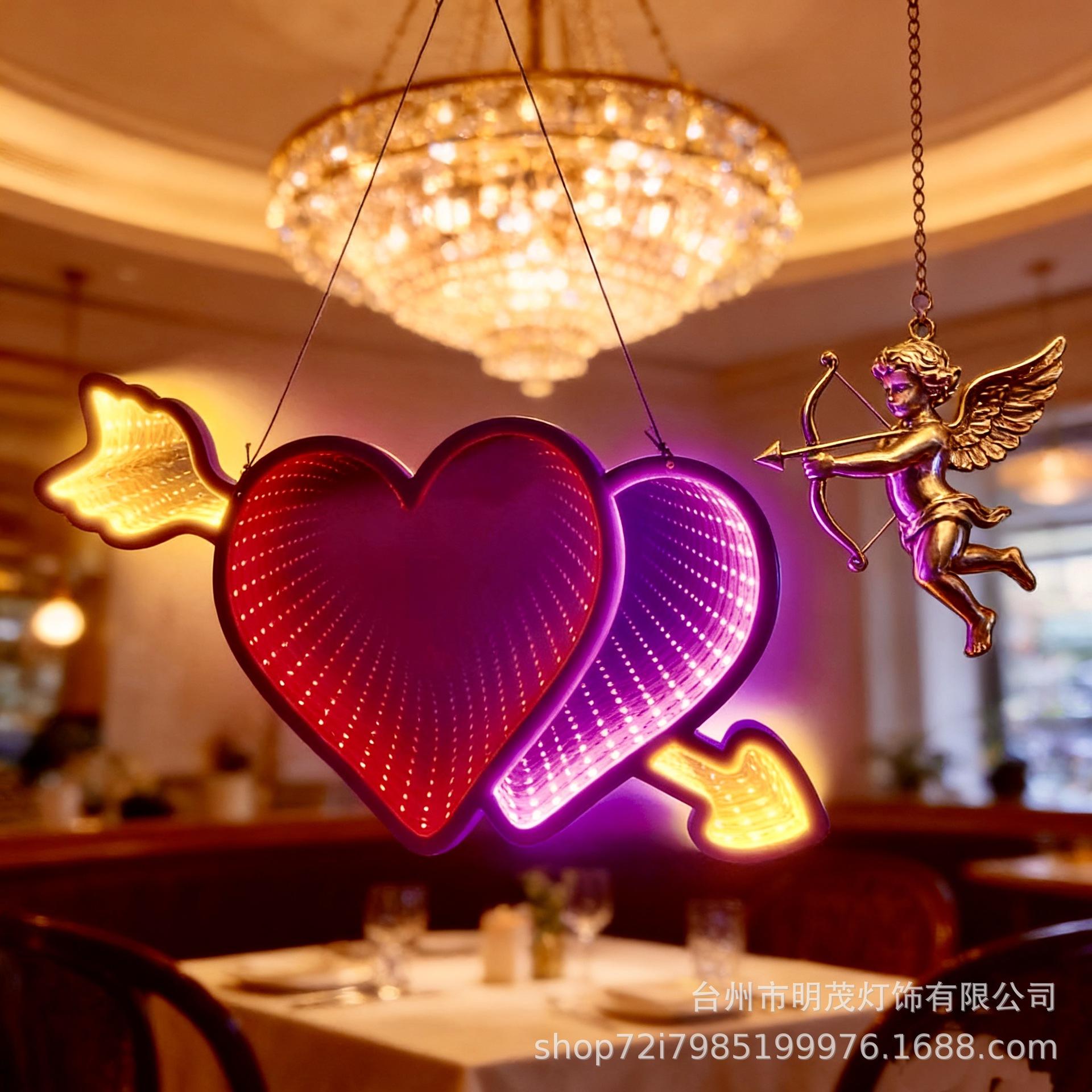 Cross-Border LED Tunnel Heart Light - Valentine s Day Gift & Home Festival Decoration Pendant 36.5*18.5cm
