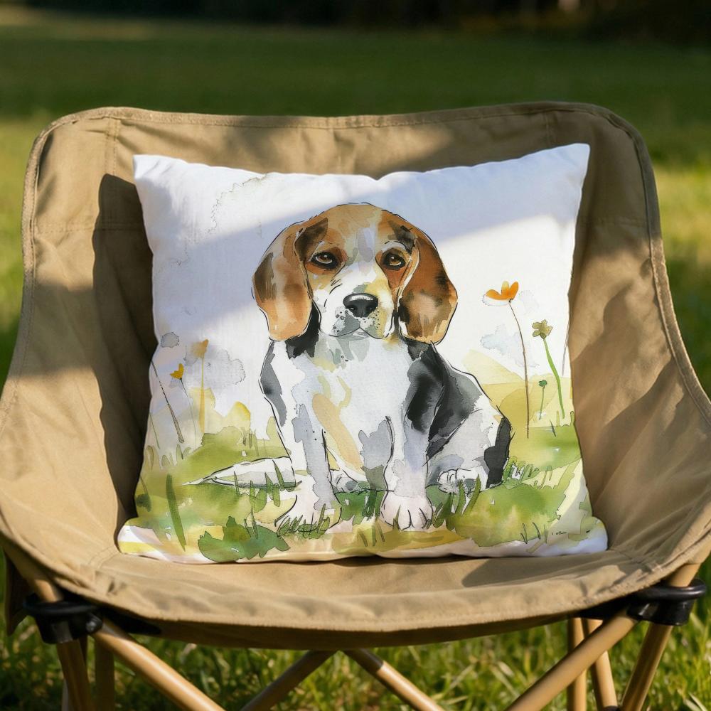 

Cute Beagle Pet Dog Cushion Cover Soft Reversible Durable Pillow Cover MultiScene Use for Home Car Daily Comfort 30x30cm