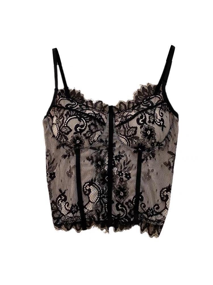 Sexy European & American Lace Eyelash Slimming Vest