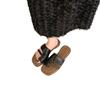 Design sense niche flat-bottomed brown toe slippers autumn and winter wear seaside beach sandals soft-soled women's shoes Roman shoes