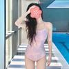 Womens Solid Color One-Piece Swimsuit With Back Cutout Built-in Pad No Underwire Slim Fit Pool Training Hot