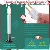 8 Pieces Electric Window Candle with Pewter Plated Base Window Candle Light Sensor Turns with Automatic On/Off for Home Christmas Holiday Party