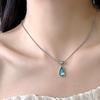 Temperament Niche Joker Blue Drop Pendant Necklace Women's Fashion Jewelry Clavicle Gift Party