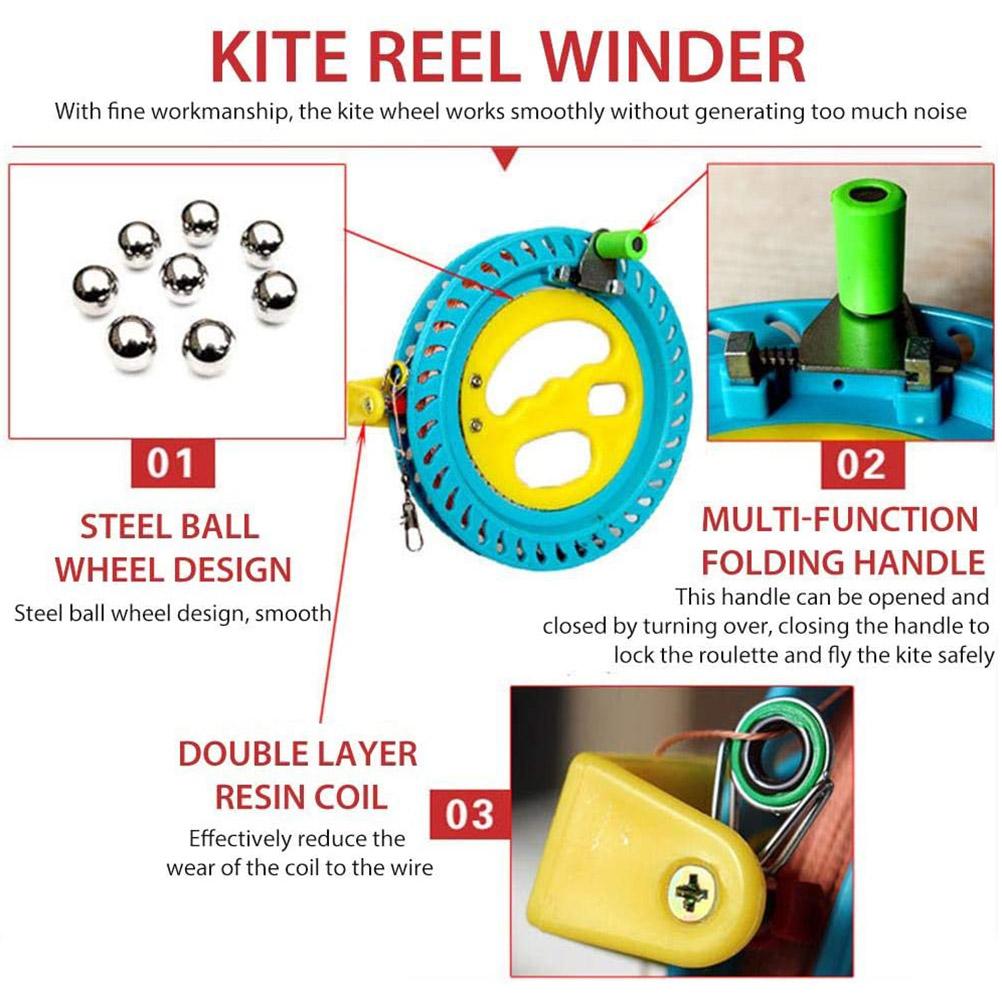 Fir de Zmeu de Exterior cu Bobină Înfășurător de Fir de Zmeu din Plastic Tambur de Înfășurare Roată de Prindere cu Zburat