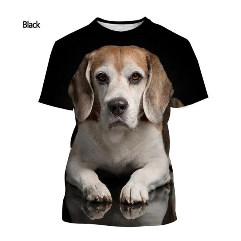 Summer New Fashion Men's  3D Printing T Shirts Animal Dog Beagle Casual Short-sleeved Street T-shirt Top Quality Tees