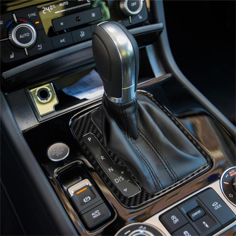 For Volkswagen VW Touareg 2011-2015 Car Carbon Fiber Sticker Version LHD Gear Shift Panel Interior Center control panel door