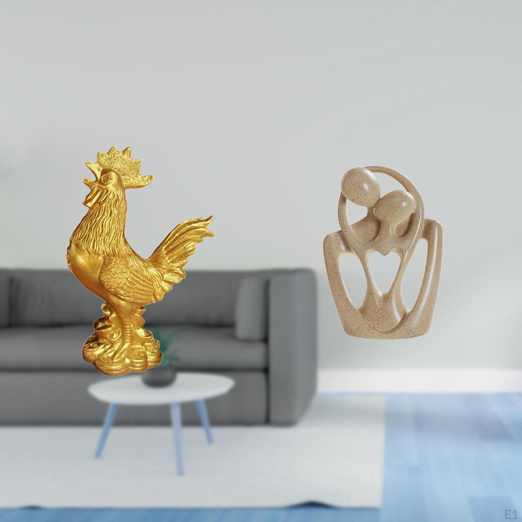 Feng Shui And Abstract Couple Resin Sculpture Figurine for Cafe Bookcase Desktop Birthday