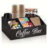 1pcs Wooden Coffee Storage Box Countertop Spice Organizer Multi-Purpose Coffee Bar Cabinet Kitchen Counter Storage Box