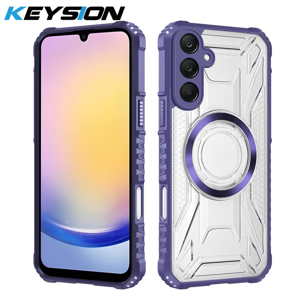 

KEYSION Прозрачный магнитный чехол для Samsung A54 5G A34 A24 A14 4G Силикон+ПК Противоударная задняя крышка для телефона для Galaxy A04S for Samsung A24 фиолетовый