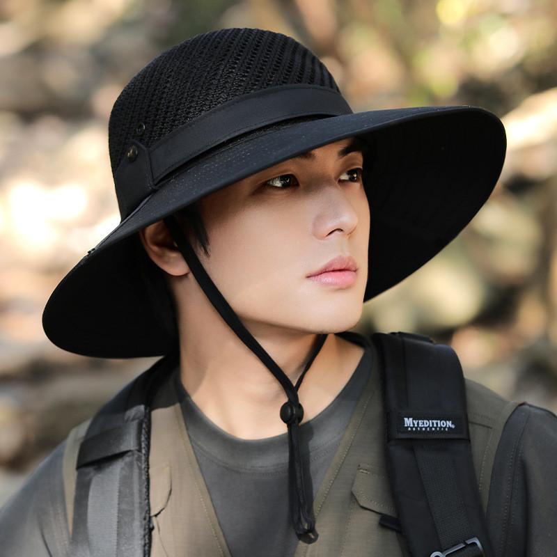 Outdoor Summer Fishermans Hat With Breathable Mesh Design And Letter Decoration