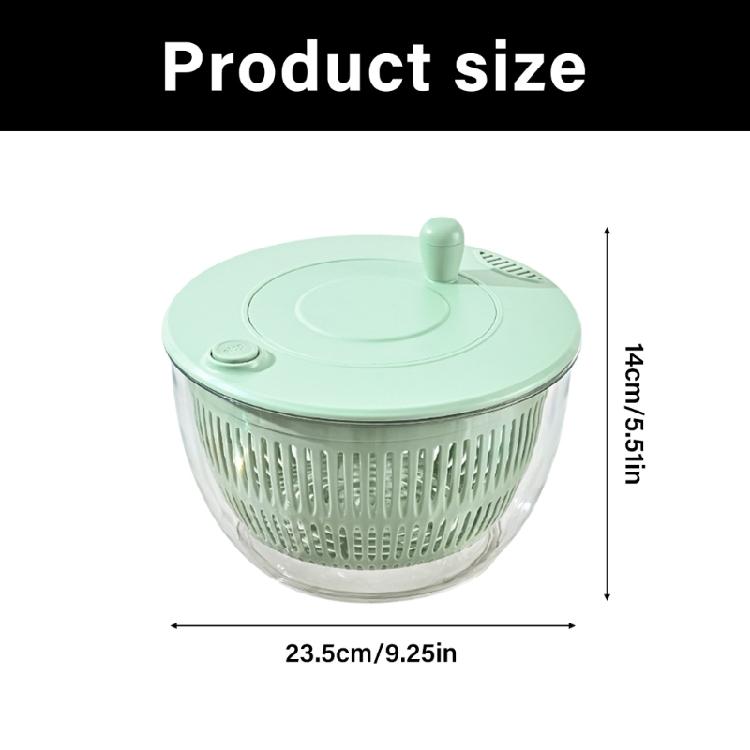 Space Saving High Capacity Double Basket Salad Spinner Food Safe Stainless Steels Hand Operated Dryer