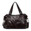 Retro Women's PU Leather Handbag Large Capacity Shoulder Bags Multi Zip Pocket Handbag for Daily Commute Work Shopping and Weekend Outings