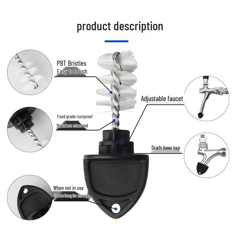 Fruit Fly-Proof Dustproof Nozzle & Beer Tap Cleaning Brush