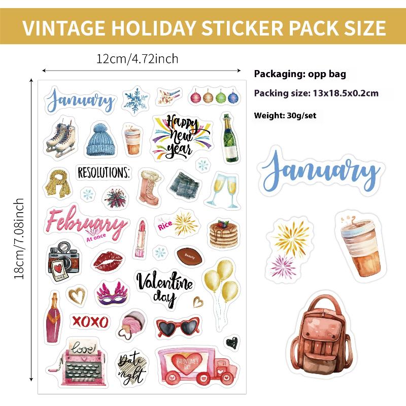 210Pcs Planning Stickers Cartoon Daily Notes With Festive Theme Creative Journaling Planning Stickers Paper Labels For Notebook