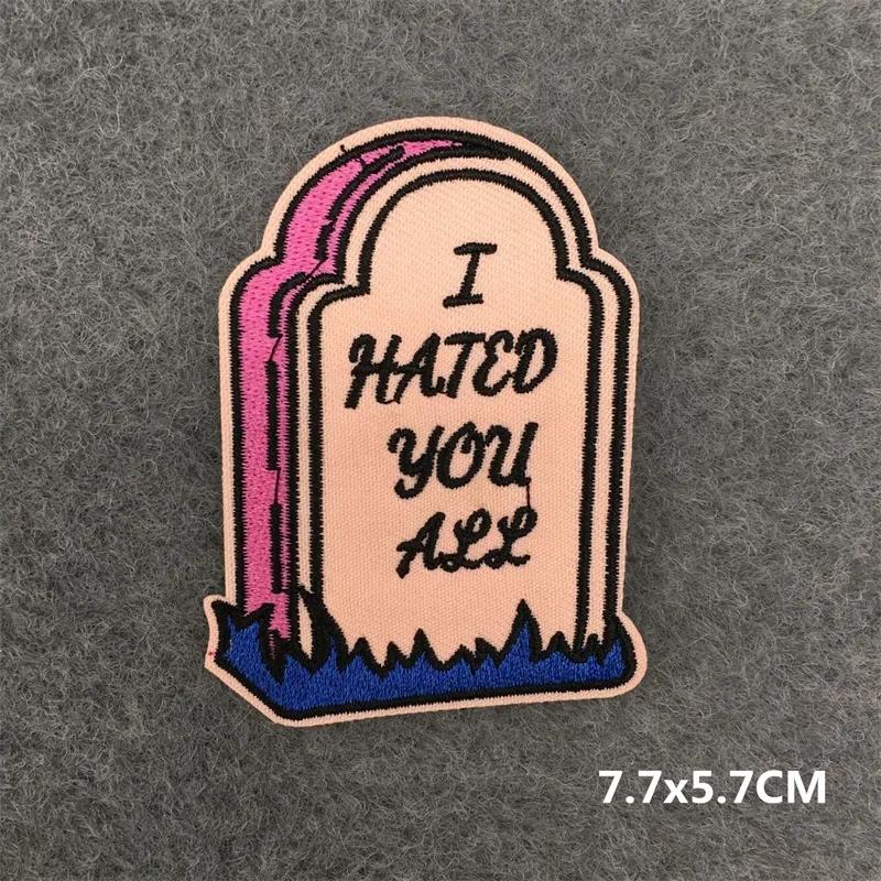 Embroidered Patches On Clothes Punk Patches For Clothing Diy Skull Stripes Stickers Cartoon Patches Appliques Badges