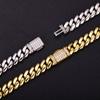 8mm Brass Zircon Real Gold-Plated Hip-Hop Smooth Cuban Chain Trendy Personalized Unisex Bracelet Jewelry Cross-Border Europe