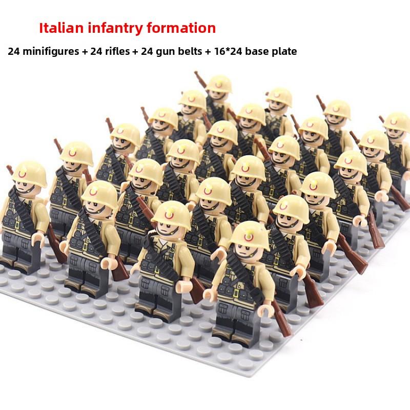 Non-Toxic Military German Soviet And American Soldiers Various Legions New World War Ii Doll Phalanx Suit Rifle Assembly Building Blocks