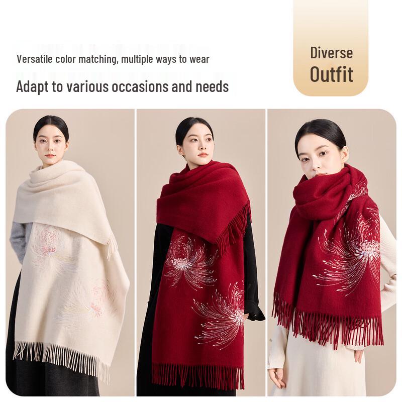 JIUMU Women's Pure Wool Winter Scarf & Shawl
