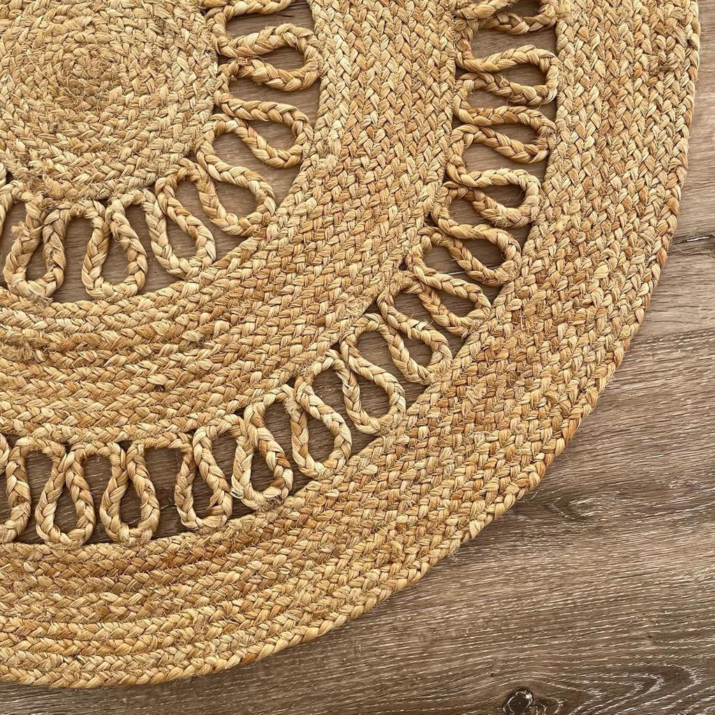 Round Jute Rug Handmade Natural Rug for Any Space Look Rustik Decor For Any Space Area Look Emporioum
