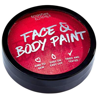 Wasseraktivierte SFX-Gesichts- und Körperfarbe – Rote Gesichtsfarbe, Spezialeffekt-Make-up, 18 g Kuchenbehälter – Pre, 1 Stk., Rot, 1 Stk.