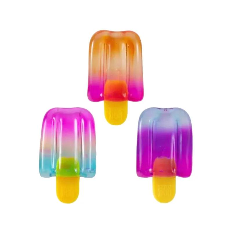 1Pcs TPR Ice Pop Squishy Toy, Transparent Popsicle Stress Ball, Slow ReboundSensory Fidget Decompression Gift for Anxiety Relief