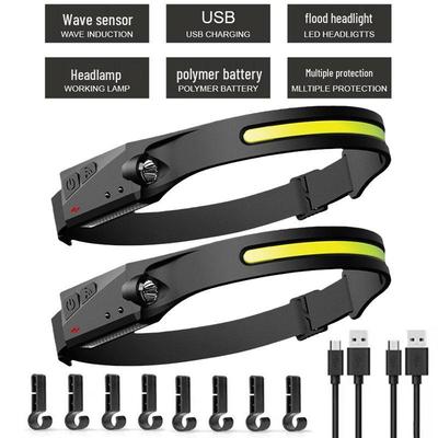 Rechargeable LED COB Silicone Headlamp for Construction, Mining, Camping & Night Fishing