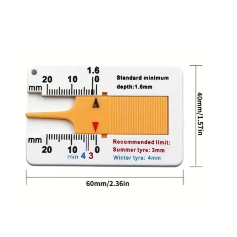 1PC Portable Tyre Tread Depth Gauge 0-20mm Tire Ruler Vernier Depth Caliper Tool for Car Motorcycle Truck