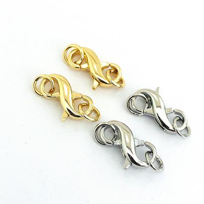 3x Figure Eight Lobster Clasp Double Opening Necklace Bracelet Extender Closures