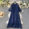 Dress Retro Exquisite Hollow-out Crochet Loose Lace