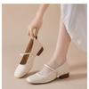 Mary Jane women's shoes new summer skirt inner height increase square head thick heel elastic one pedal single shoes
