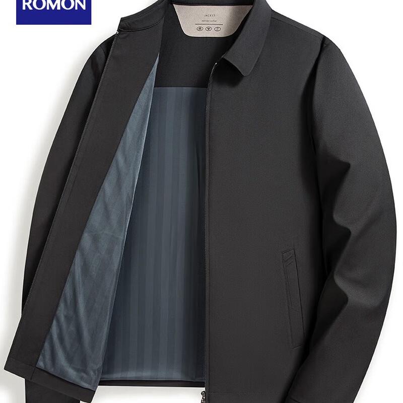 ROMON Men's Lapel Short Business Casual Jacket