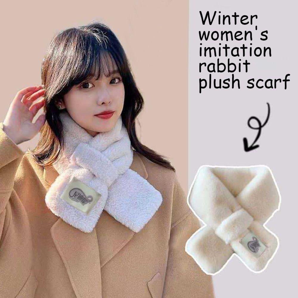 Thicken Warm Shawl Scarves Soft Plush Neck Collar Warmer Fashion Neck Protector for Women