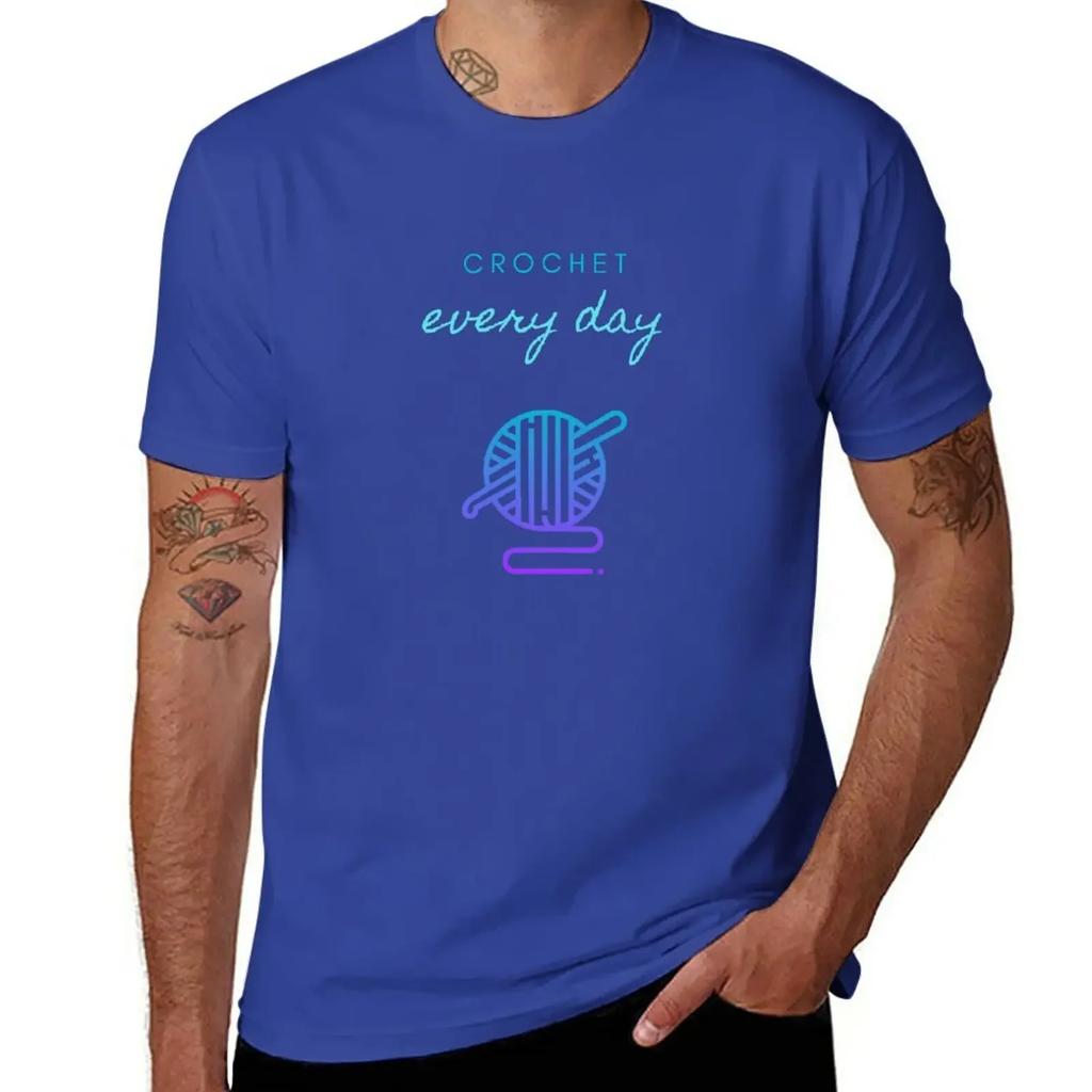 Crochet Every Day in white T-Shirt blanks Short sleeve tee graphics Men's t-shirts