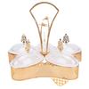 Divided Platter Gold Exquisite Serving Tray with 5 Oval Compartments Handle Lids for Fruits Nuts  