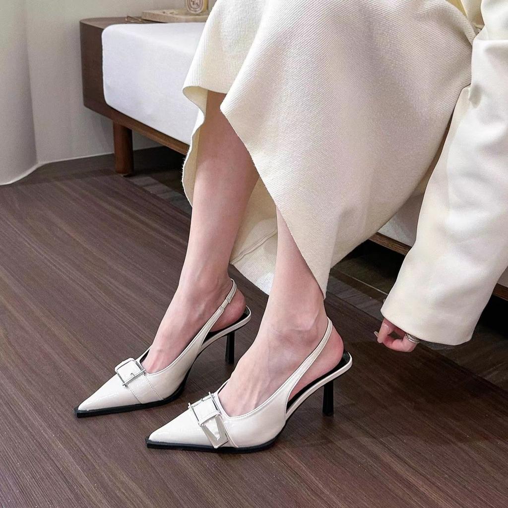 Fashion New Women's Shoes Pumps Sandals Spring Fashion Pointed Toe Slingbacks Female Footwear Summer Ladies Shallow Shoes High Heels