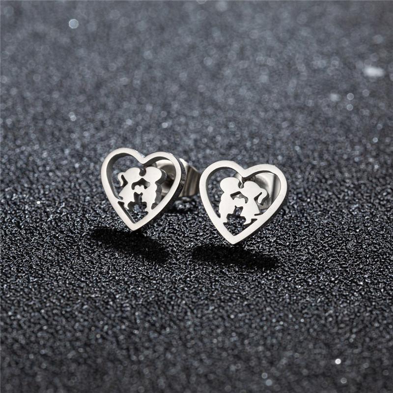 Minimalist Cute Animal Earings Jewelry Small Penguin Fish Swallow Stud Earrings for Women U Shaped Earing Oorbellen