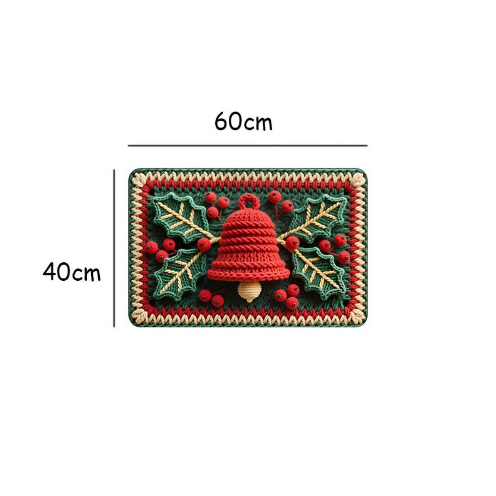 Water-absorbing Christmas Door Mat Gingerbread Man Pattern Santa Claus Design Anti-slip Pad Christmas Decor Bathroom Mat