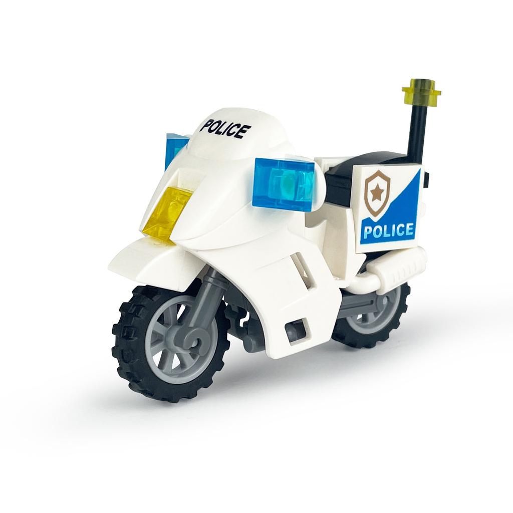 Military SWAT Team Motorcycle Building Bricks Set, DIY Model Kit for Children, Compatible Construction Blocks for War Games