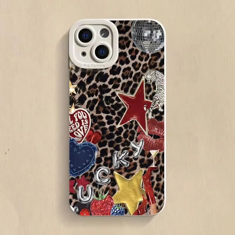 Cheetah Print Animal Vintage Leopard Star Pattern Phone Case For iPhone 17 Air 16 e 15 14 13 12 11 Pro Max Plus Mini SE Cover
