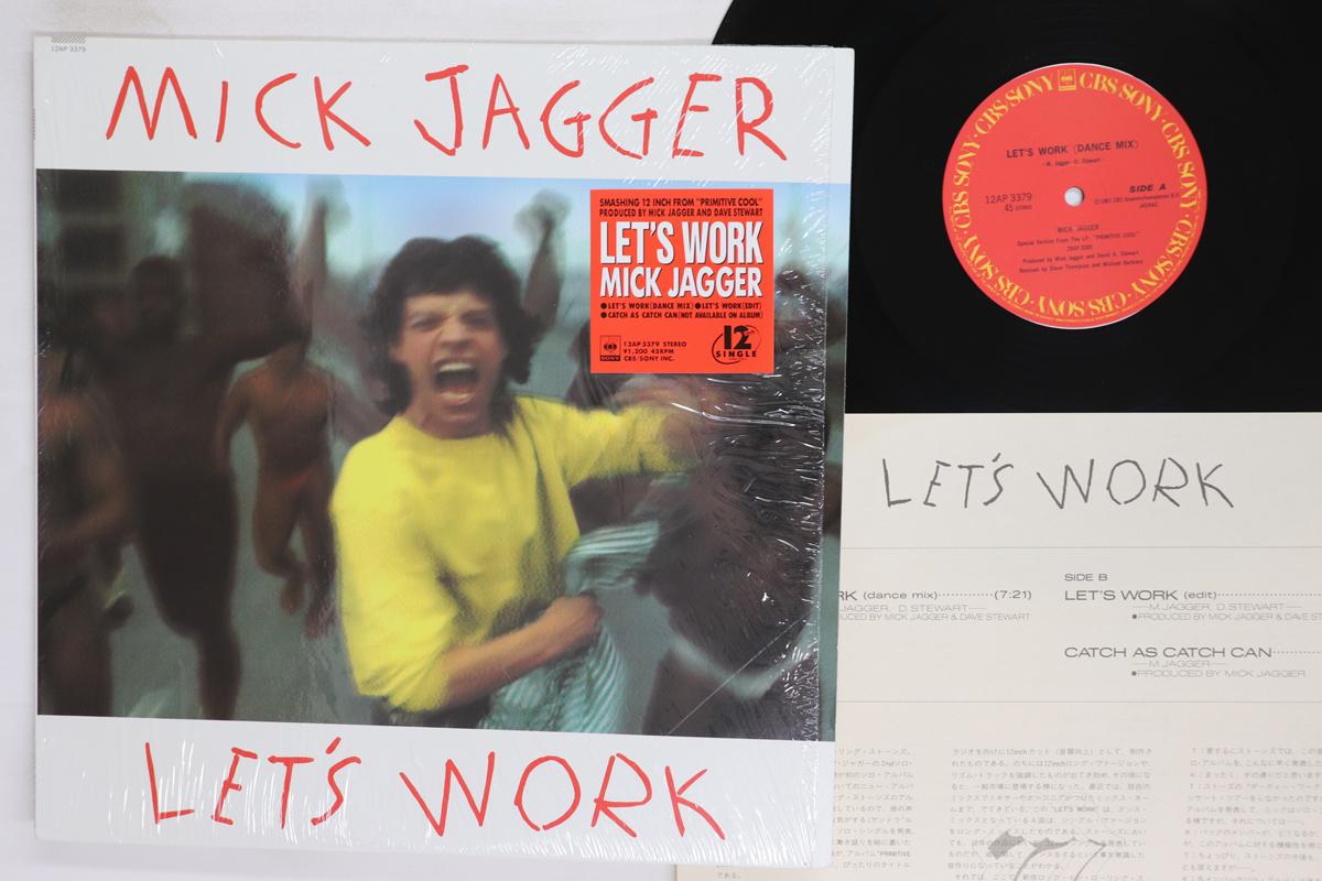 

12inch Record MICK JAGGER Lets Work 12AP3379 CBS SONY 1987 Japan Rock Used