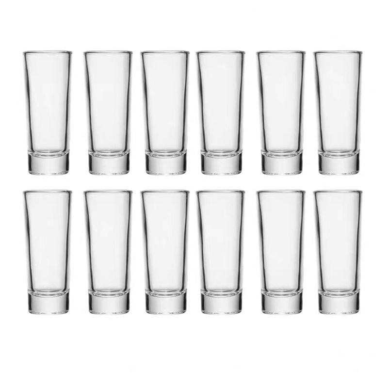 12pcs Set 2oz 60ml Cocktail Glass Set Thick Bottomed Cups Household Elegant Design Wine Utensils Gifts for Whiskey Baijiu Lovers