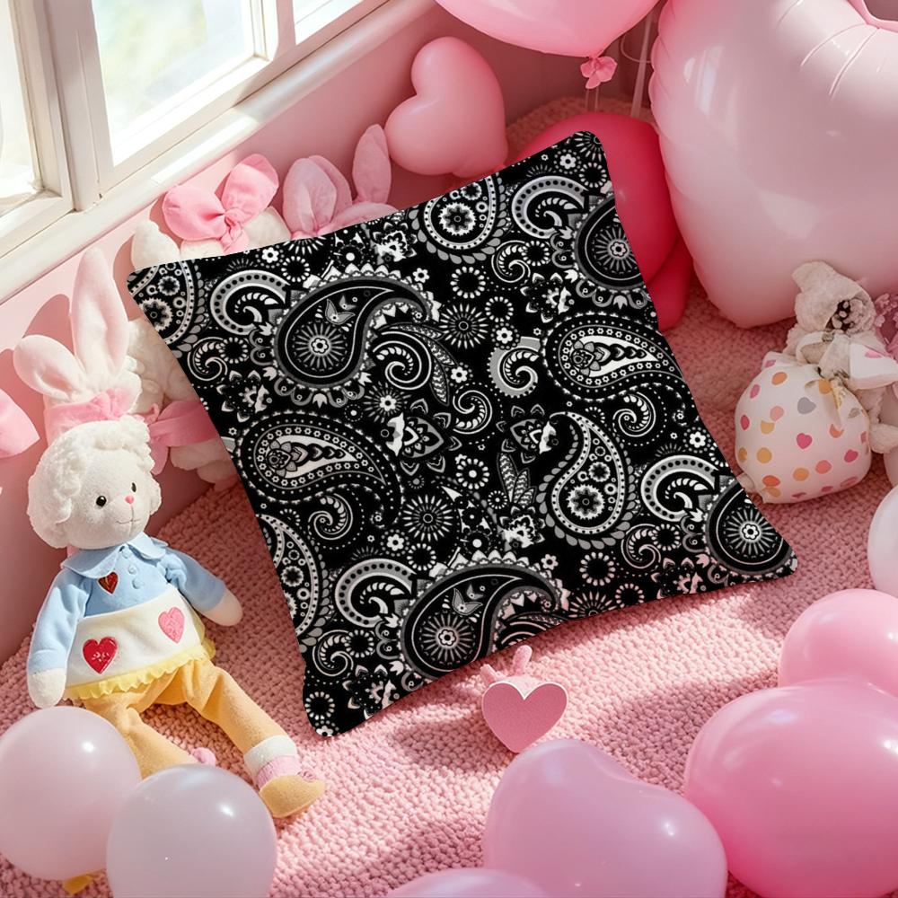 Painted Design P-PaisleyS Cushion Cover Pattern Printed Pillowcase for Living Room Sofa Cushion Cover & Bedroom Decor