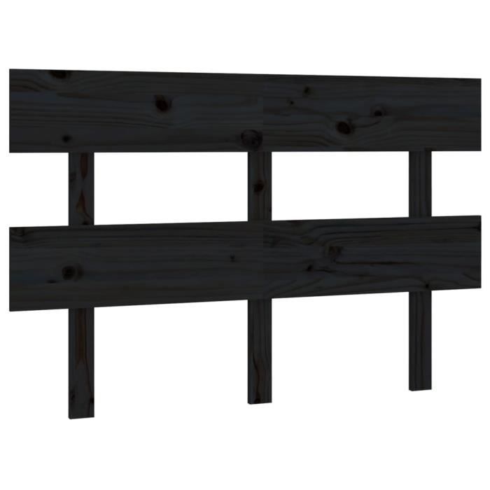 VidaXL Headboard Black 144x3x81 Cm Solid Pine Wood 819074